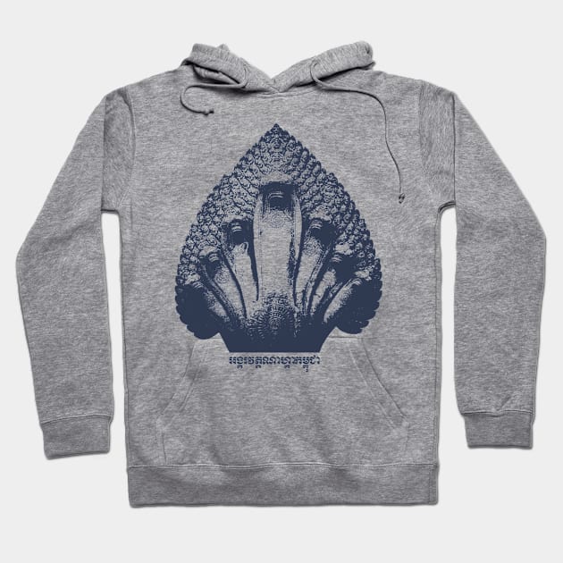 NAGA Angkor Wat Cambodia Navy Hoodie by Peadro